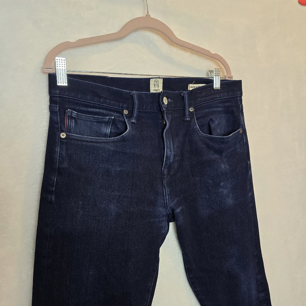 Hiroshi Kato Japanese Raw Selvedge The Scissors Slim Tapered In Blue Black 33